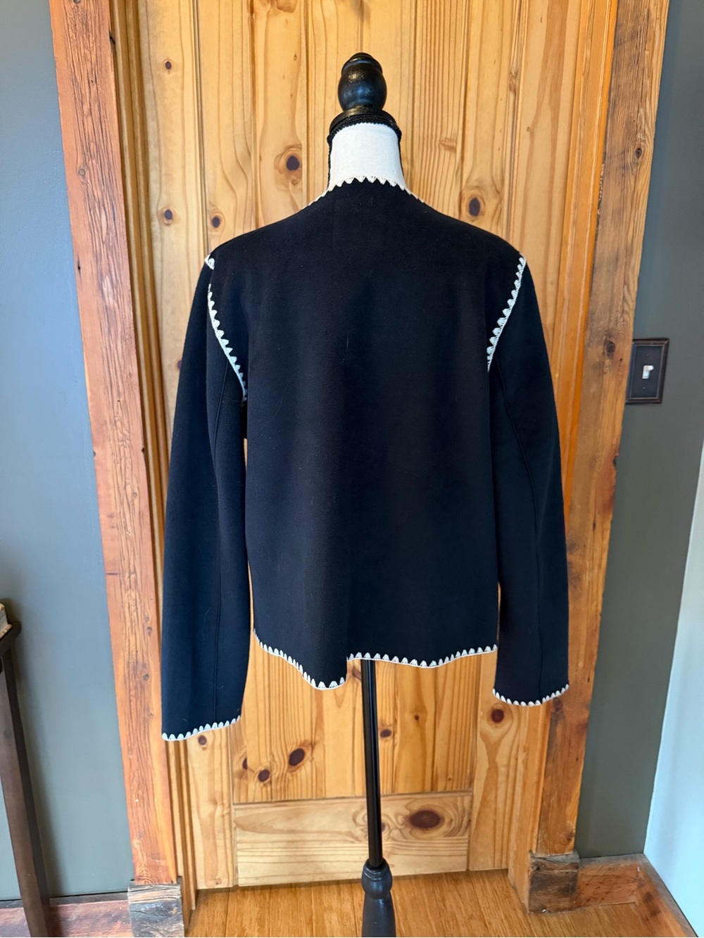 Bagatelle Black Contrast-Trim Women's Jacket - Picture 3 of 7